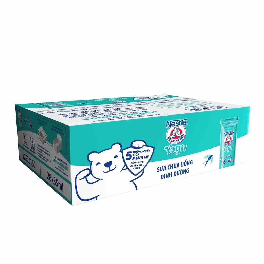 Thùng 28 gói sữa chua tổ yến Nestlé Yogu 28x85ml