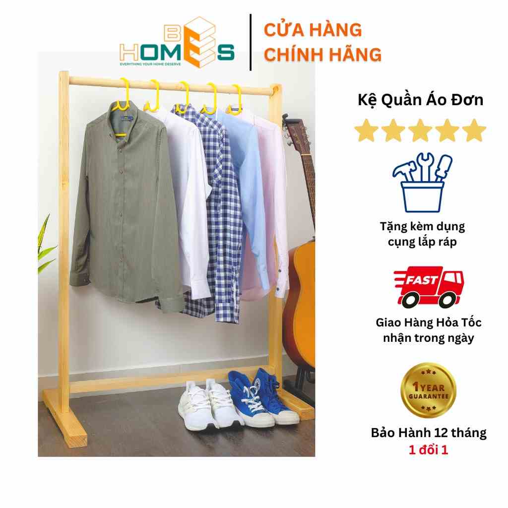 [Mã BMLTB35 giảm đến 35K đơn 99K] Hỏa Tốc Giá treo quần áo đơn BEHOMES