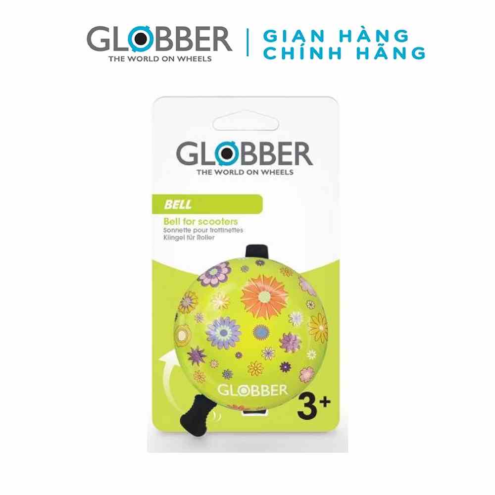 [Mã BMLTA35 giảm đến 35K đơn 99K] Chuông báo sành điệu cho xe trượt Globber - Xanh lá/Họa tiết hoa