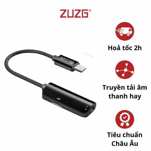 Jack chuyển đổi tai nghe type-c sang chân 3.5 - hỗ trợ vừa nghe vừa sạc tiện lợi- chính hãng ZUZG YL6T