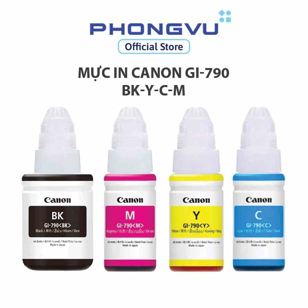 [Mã ELCL7 giảm 7% đơn 300K] Mực in Canon GI-790 BK-Y-C-M