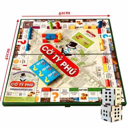 Cờ Tỉ Phú Monopoly Vui Nhộn Cao Cấp, An Toàn Cỡ Cực Đại 42x42 - Bộ Cờ Tỷ Phú Chính Hãng Amalife