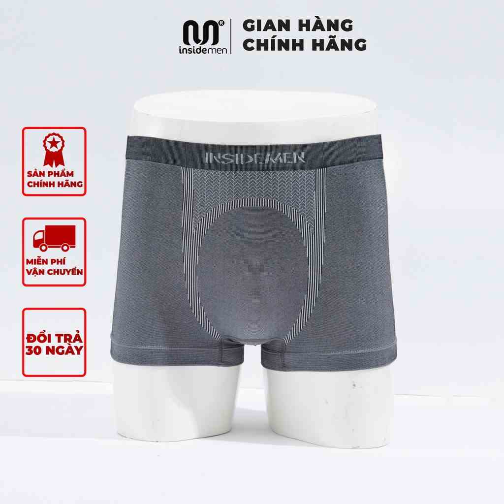 Quần lót nam boxer INSIDEMEN kháng khuẩn thiết kế không đường may tinh tế thấm hút mồ hôi và thoát ẩm IBX023