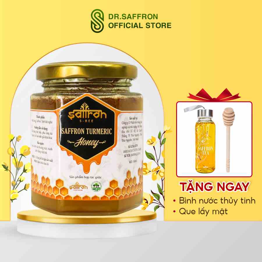 Saffron Ngâm Mật Ong Tinh Bột Nghệ Saffron Việt Nam Lọ Thủy Tinh 180ml