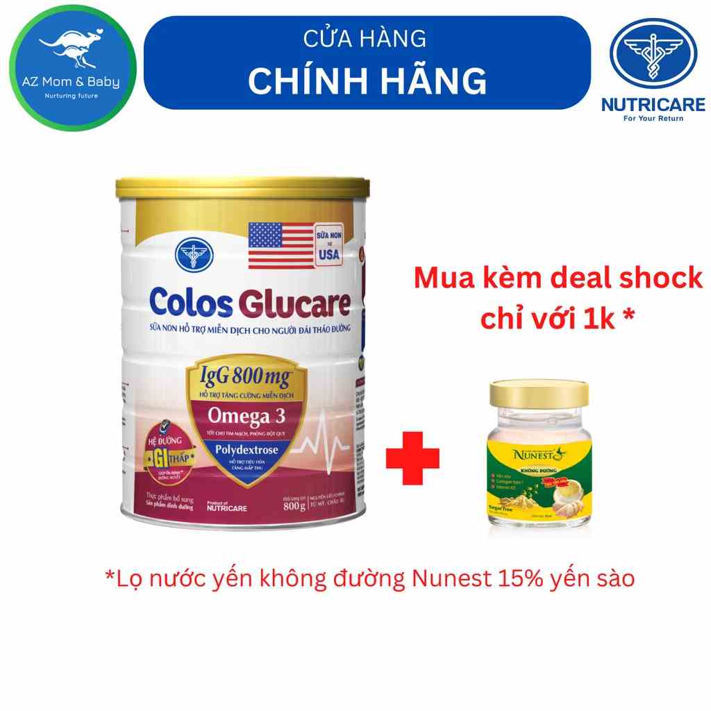 [Mã BMLTA35 giảm đến 35K đơn 99K] Sữa bột Nutricare COLOS GLUCARE 800g