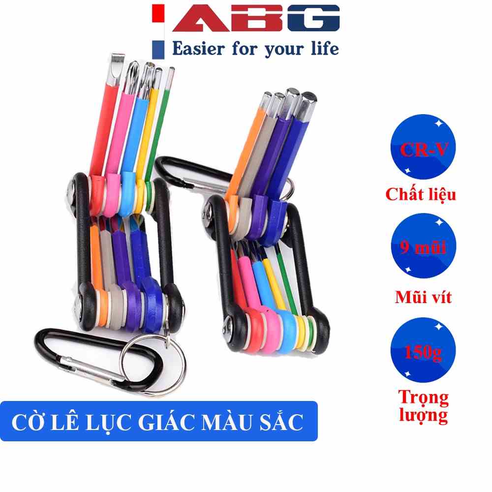 [Mã BMLTB200 giảm đến 100K đơn 499K] Bộ sửa chữa đa năng ABG nhỏ gọn, bộ lục giác màu sắc nhiều chi tiết trong 1