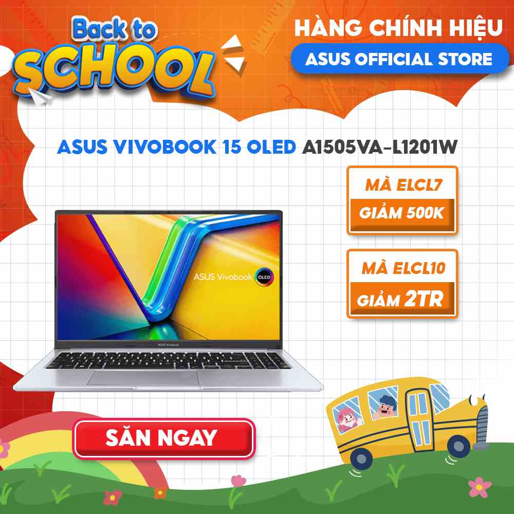 [Mã ELCL12 giảm 12% đơn 10TR] Laptop ASUS VivoBook 15 OLED A1505VA-L1201W i9-13900H | 16GB | 512GB | 15.6 FHD OLED