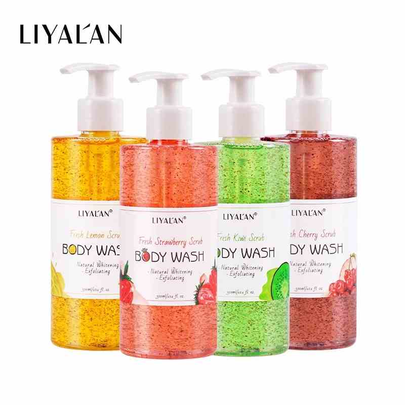 Gel tắm LIYALAN chiết xuất trái cây thực vật tự nhiên hữu cơ tẩy tế bào chết 300ml