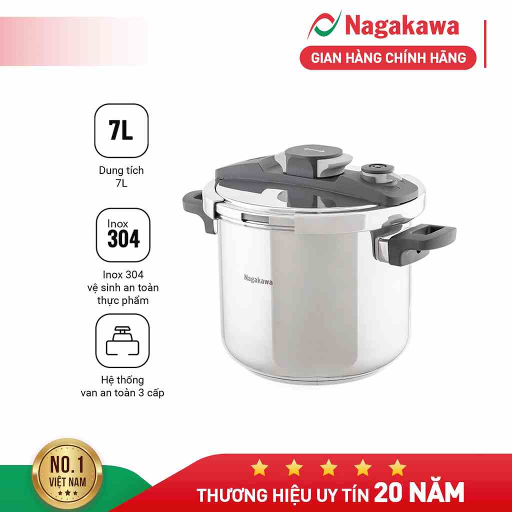 [Mã ELBAU10 giảm 10% đơn 500K] Nồi áp suất Nagakawa NAG1472