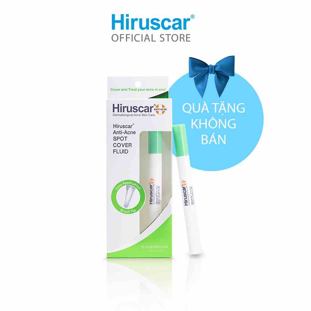 (Quà tặng không bán) HSD T11/2023 Kem che khuyết điểm Hiruscar Anti Acne Spot Cover Fluid 1ML