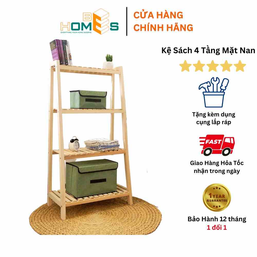 [Mã BMLTB35 giảm đến 35K đơn 99K] [Hỏa Tốc Kệ sách Behomes 4 tầng mặt nan