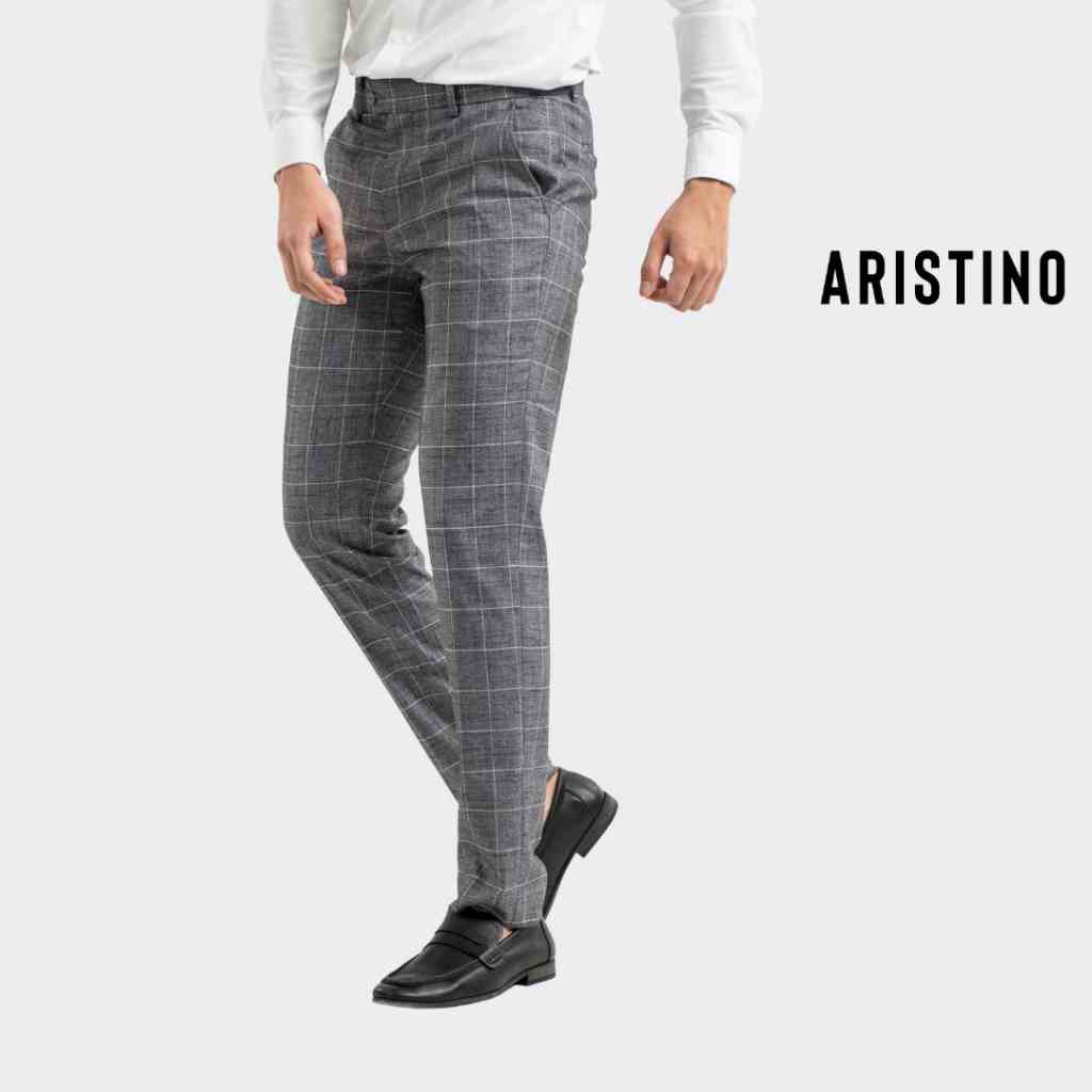 Quần âu nam ARISTINO phom Slim fit ôm họa tiết kẻ tinh tế, chỉn chu, lịch lãm - ATR03001