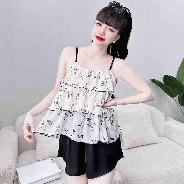 Bộ Đồ Ngủ Nữ SOJUN Vải Chiffon 3 Tầng Dưới 65Kg