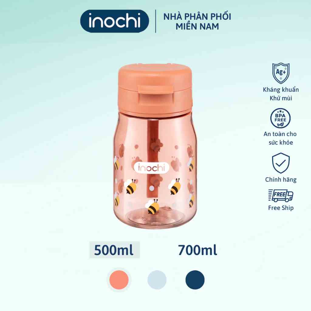 Bình nước 350ml Kita Fami Inochi thể thao, trẻ em, xe đạp, gym, học sinh, không BPA an toàn tối đa