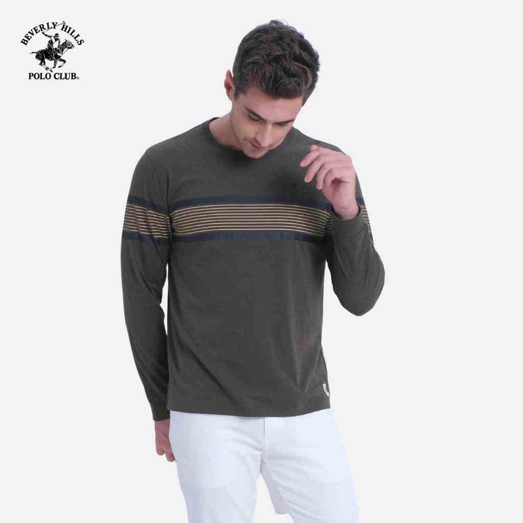 Beverly Hills Polo Club - Áo thun Ngắn tay Nam Regularfit Rêu DMM- BHPC TSMRLS20TL132