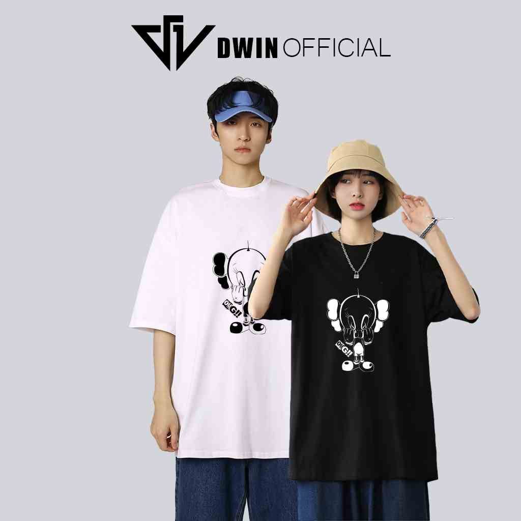 Áo thun unisex kaws omg thời trang DWin basic tee phông trơn nam nữ tay lỡ oversize form rộng