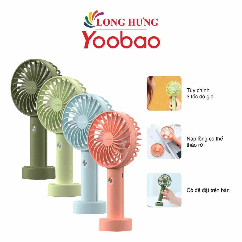 [Mã BMLTB35 giảm đến 35K đơn 99K] Quạt mini để bàn Yoobao 2000/3000mAh F3S - Hàng chính hãng