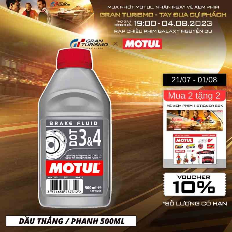 [Mã BMLTB35 giảm đến 35K đơn 99K] Dầu thắng / phanh MOTUL DOT 3 & 4 0.5L