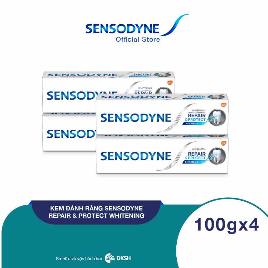 Bộ 4 Kem đánh răng Sensodyne Repair & Protect Deep Repair WTN 100g/tuýp