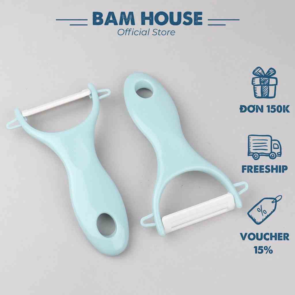 Dao bào đa năng Bam House lưỡi gốm siêu bén Xanh Cam cao cấp DBN02 - Gia dụng bếp