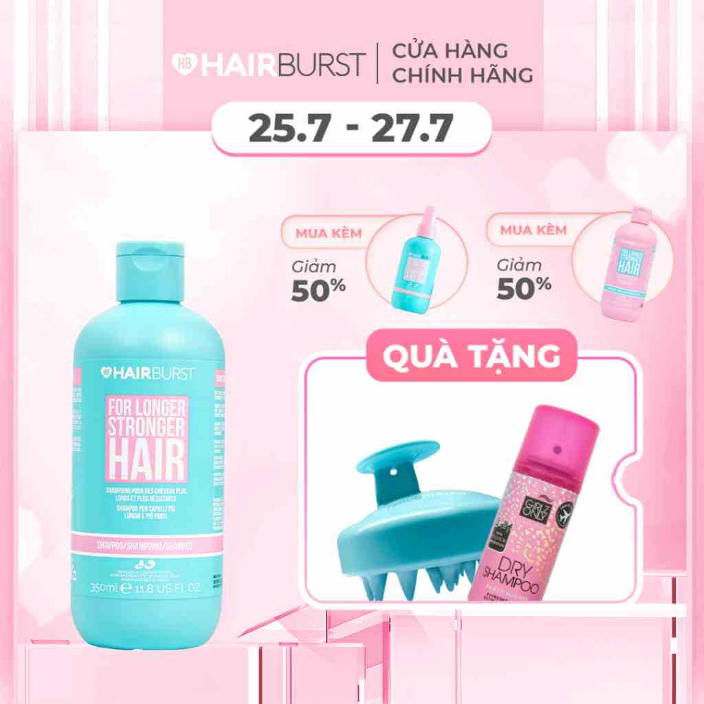 Dầu gội HAIRBURST hỗ trợ mọc tóc dài hơn chắc khỏe hơn 350ml/chai