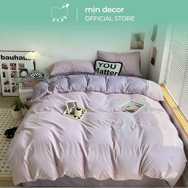 [Mã BMLTB35 giảm đến 35K đơn 99K] Set 4 món chăn ga gối tici Mịn Decor phối màu pastel basic Hàn Quốc