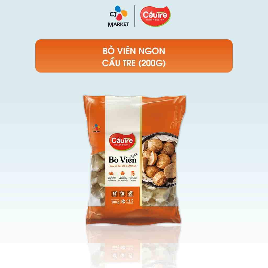 [Mã BMLTA35 giảm đến 35K đơn 99K] [HCM] Bò viên ngon Cầu Tre 200g (Bò viên thả lẩu, bò viên chiên)