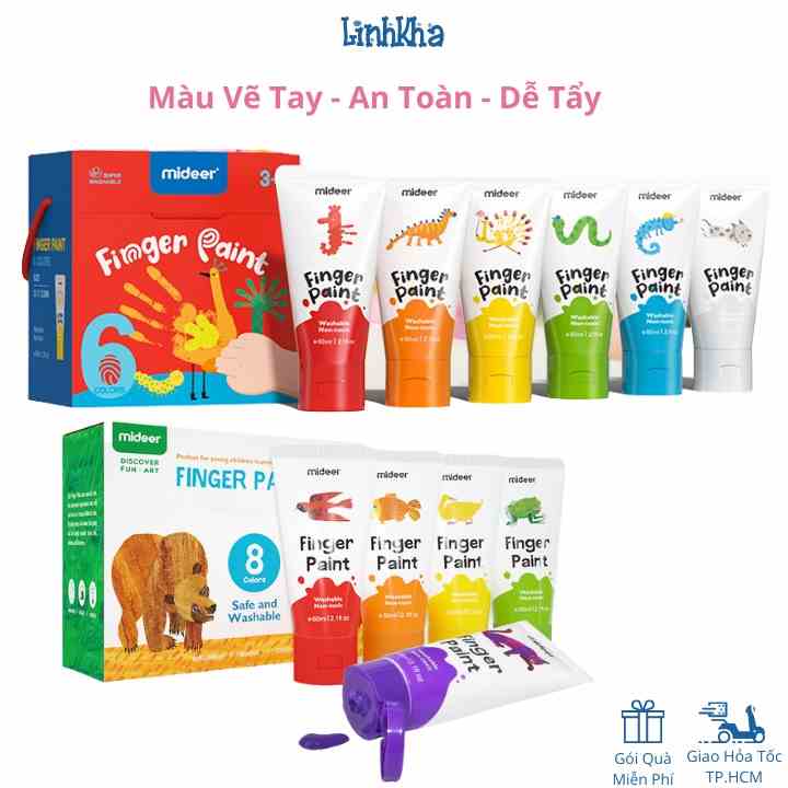 Màu Vẽ Tay Mideer Finger Paint An Toàn Dễ Tẩy Rửa - Cho Bé Từ 3 Tuổi