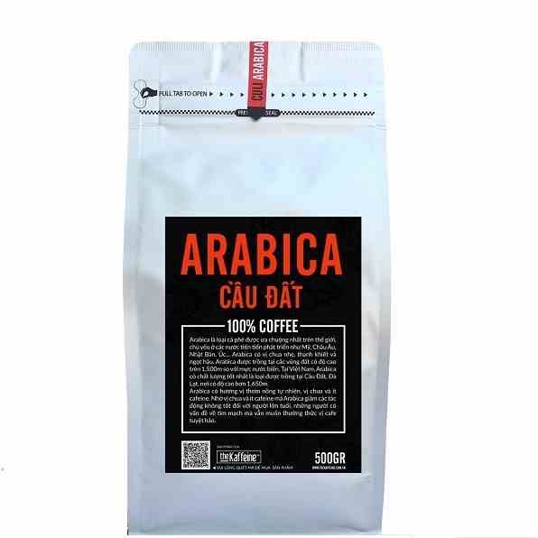 [Mã BMLTA35 giảm đến 35K đơn 99K] Cà phê Arabica Cầu Đất 500g Mua 02 gói tặng 100g trà Oolong The Kaffeine Coffee