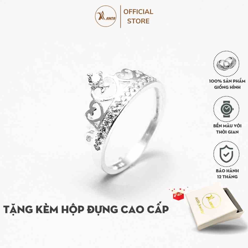 [Mã BMLTB35 giảm đến 35K đơn 99K] Nhẫn bạc nữ ATJ9036 vương miện Princess crown ANTA Jewelry