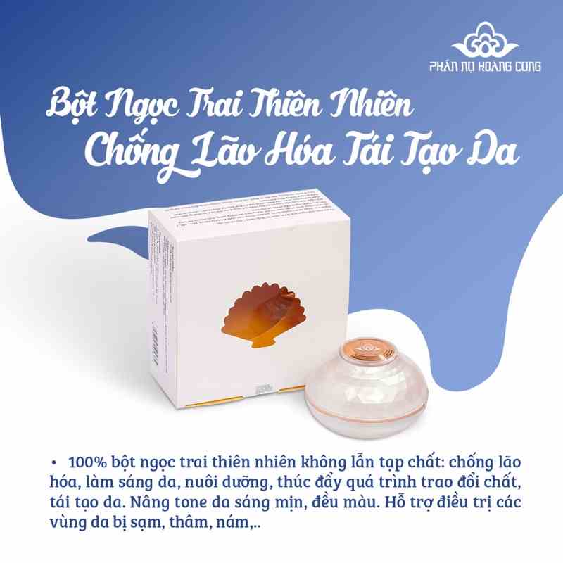 Bột ngọc trai nguyên chất 100% Phấn Nụ Hoàng Cung 15gram/hộp