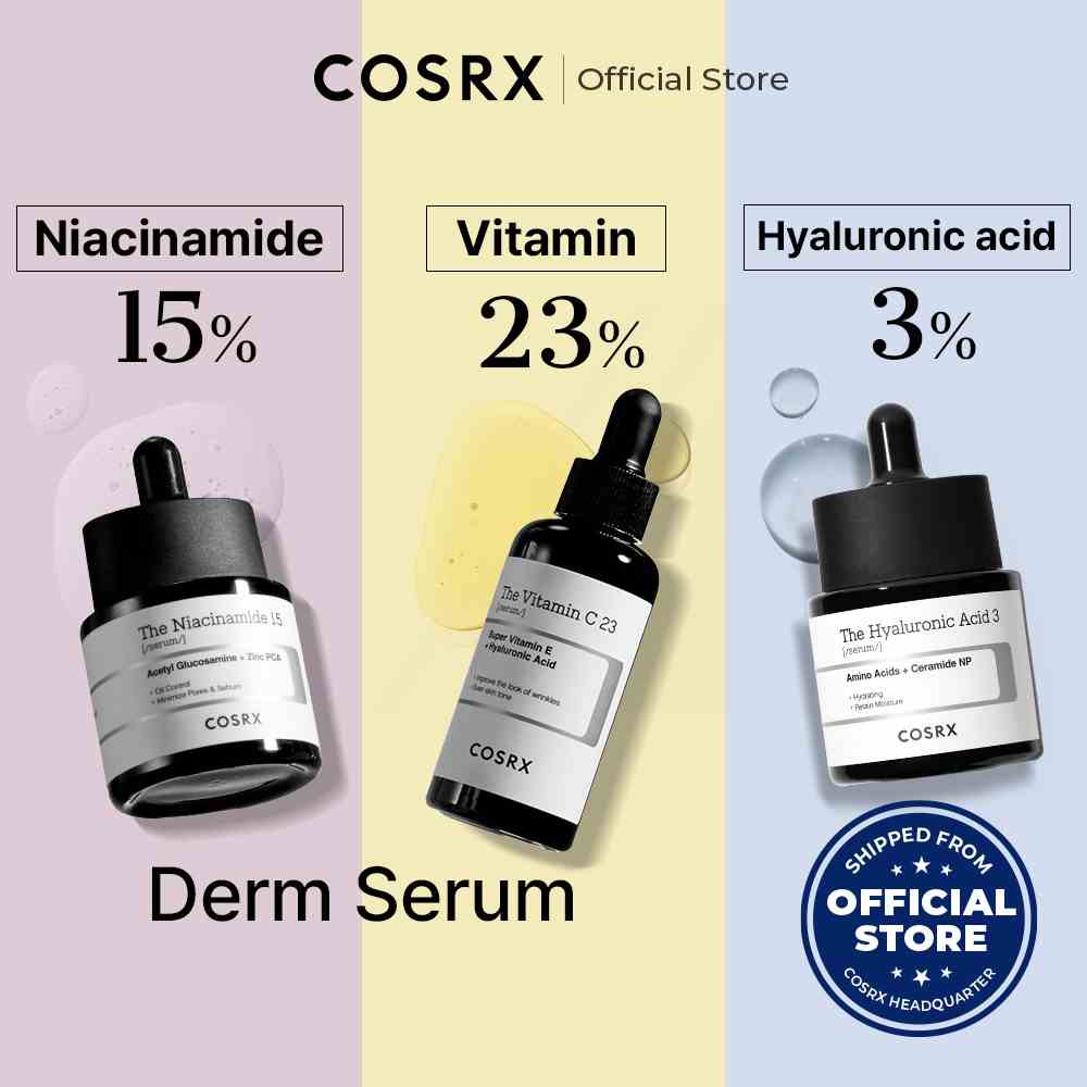 Serum COSRX The RX 20ml Niacinamide 15% chăm sóc da mụn/ Vitamin C 23% cải thiện tông da/ Hyaluronic 3% làm mát dịu da