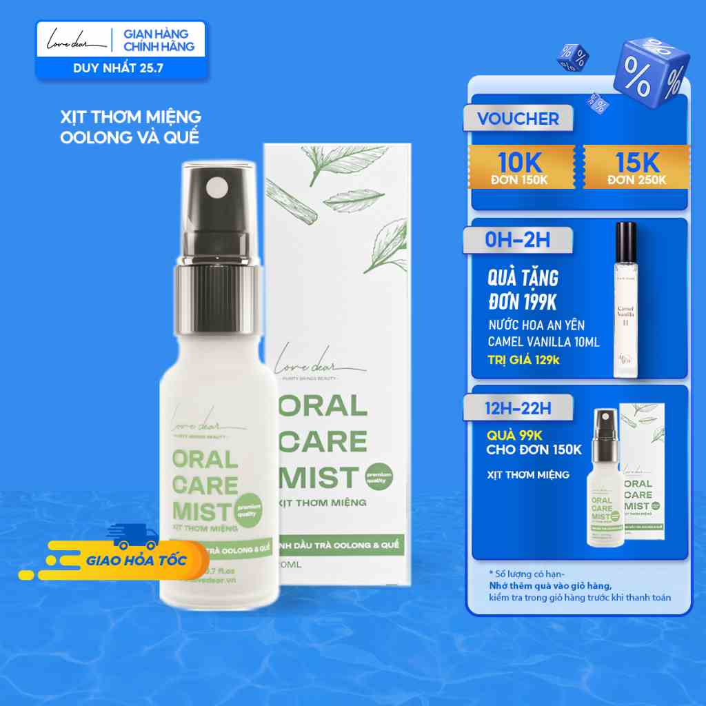 Xịt Thơm Miệng Oral Care LoveDear Chai 20ml Tinh Dầu Trà Oolong Và Quế Thêm Tự Tin Quyến Rũ