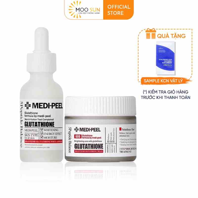 Combo Serum Và Kem Dưỡng Trắng Da MEDI-PEEL Glutathione 600 White Hàn Quốc