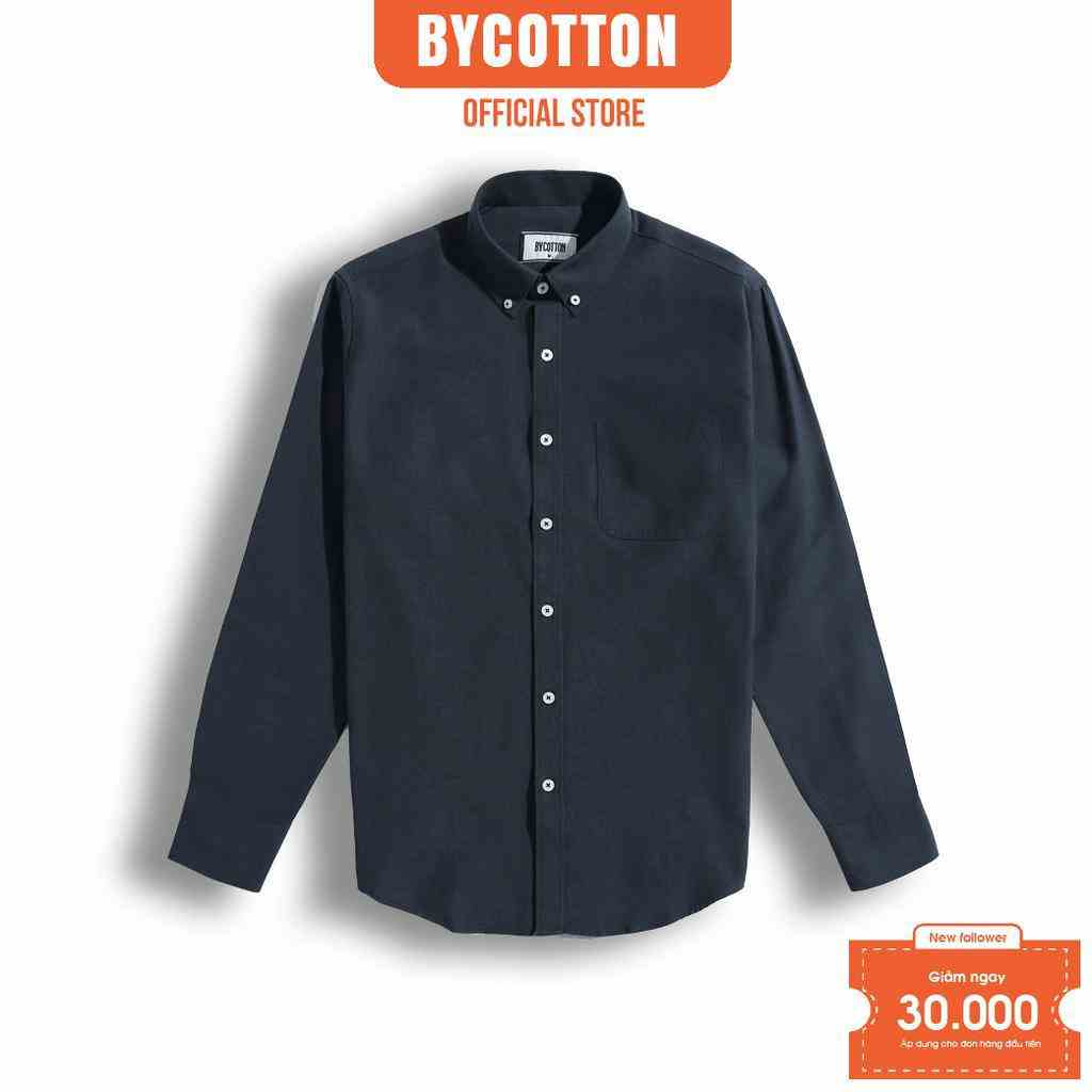 [Mã BYCOSM30 giảm 30% đơn 0K] Áo Sơ Mi Nam Dài Tay Trơn BY COTTON 2212 Navy Oxford 2.0