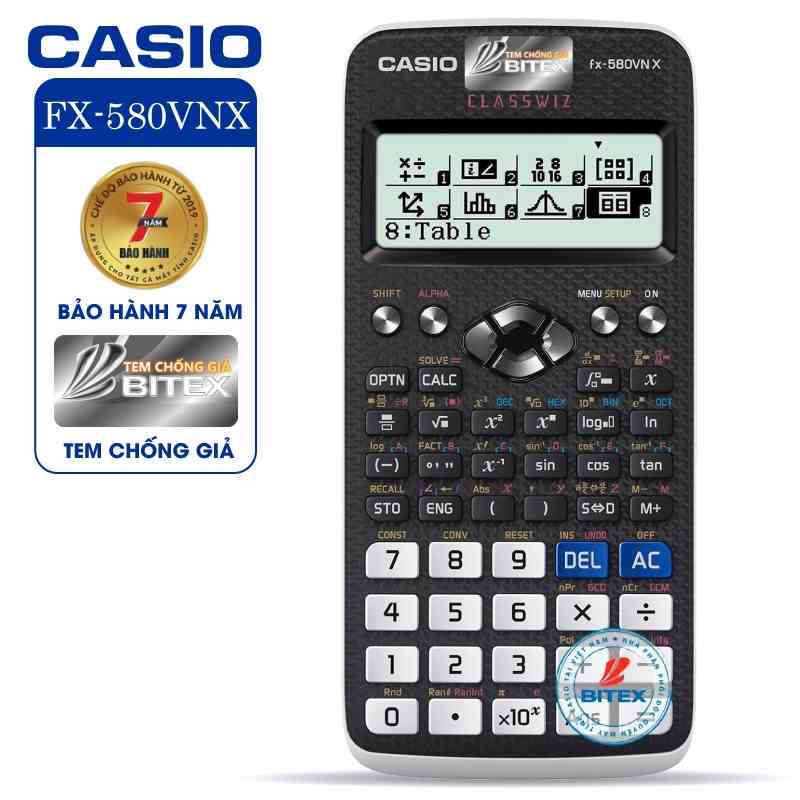 Máy tính CASIO FX-580VNX - Chính hãng Bitex, Bảo hành 7 năm