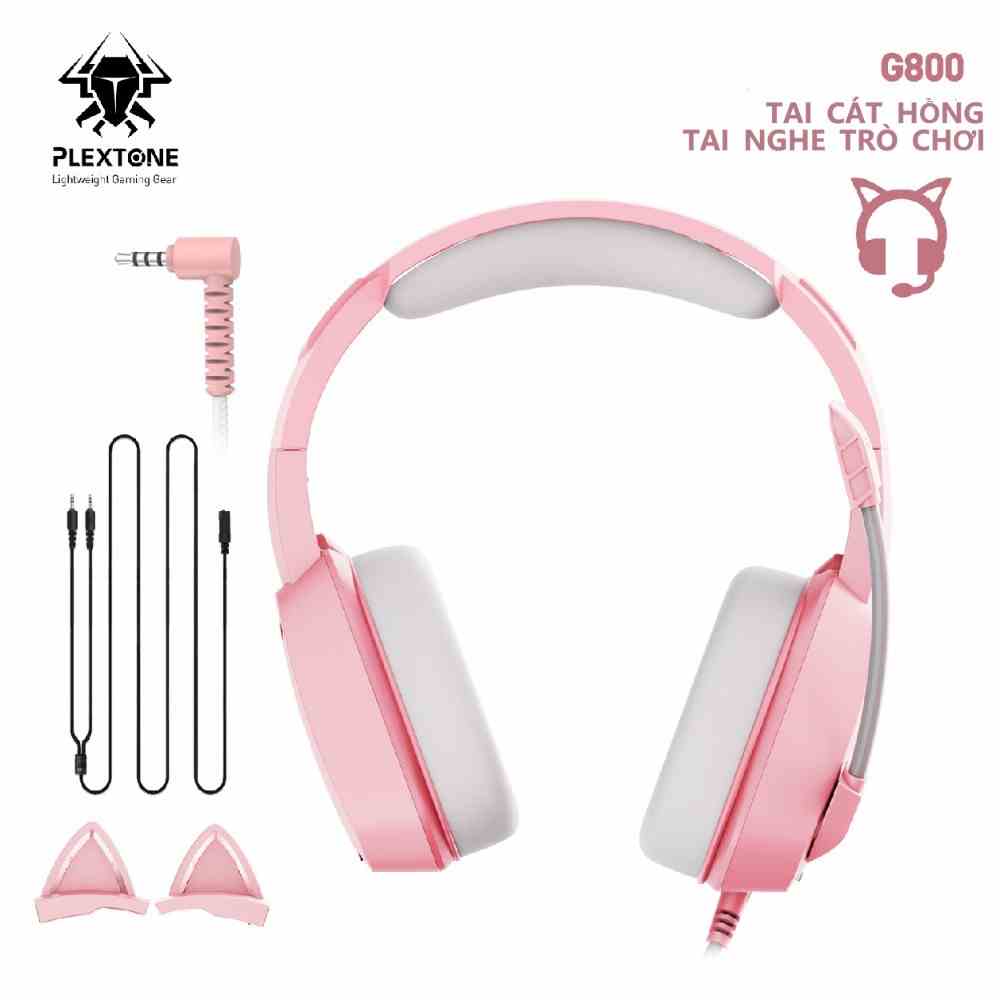 Tai nghe chơi game PLEXTONE G800Ⅱ jack cắm 3.5mm hình chữ l có nút điều khiển âm lượng và micro có thể thu vào