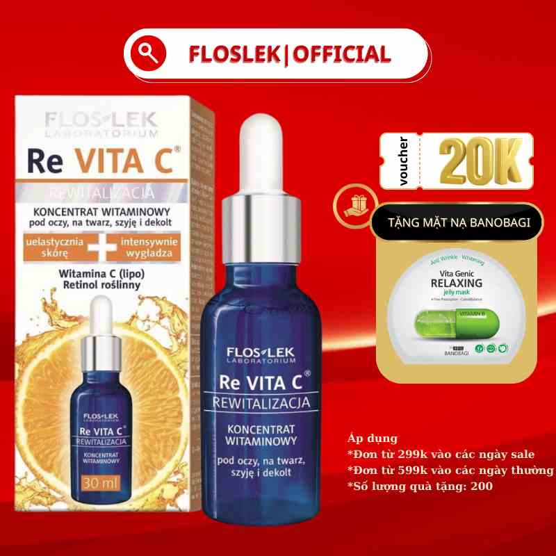 Serum vitamin C Floslek - tinh chất dưỡng ẩm làm sáng - giảm nhăn và trẻ hóa da Re Vita C 30ml