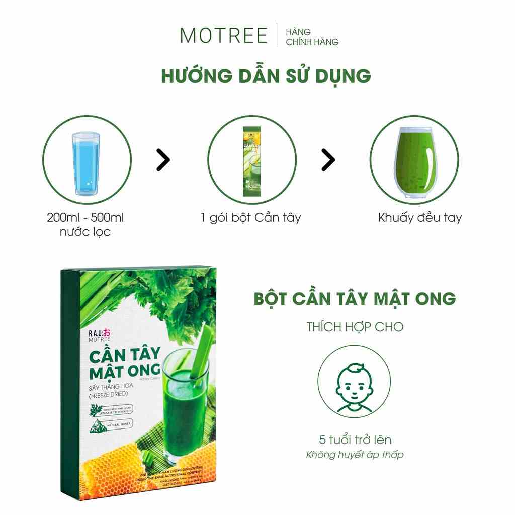 Bộ 2 Hộp Bột Cần Tây Mật Ong Motree Mẫu Mới Giúp Giảm Cân, Hết Mụn, Sáng Da, Đẹp Dáng, Đào Thải Mỡ Thừa, Thanh Lọc Cơ T