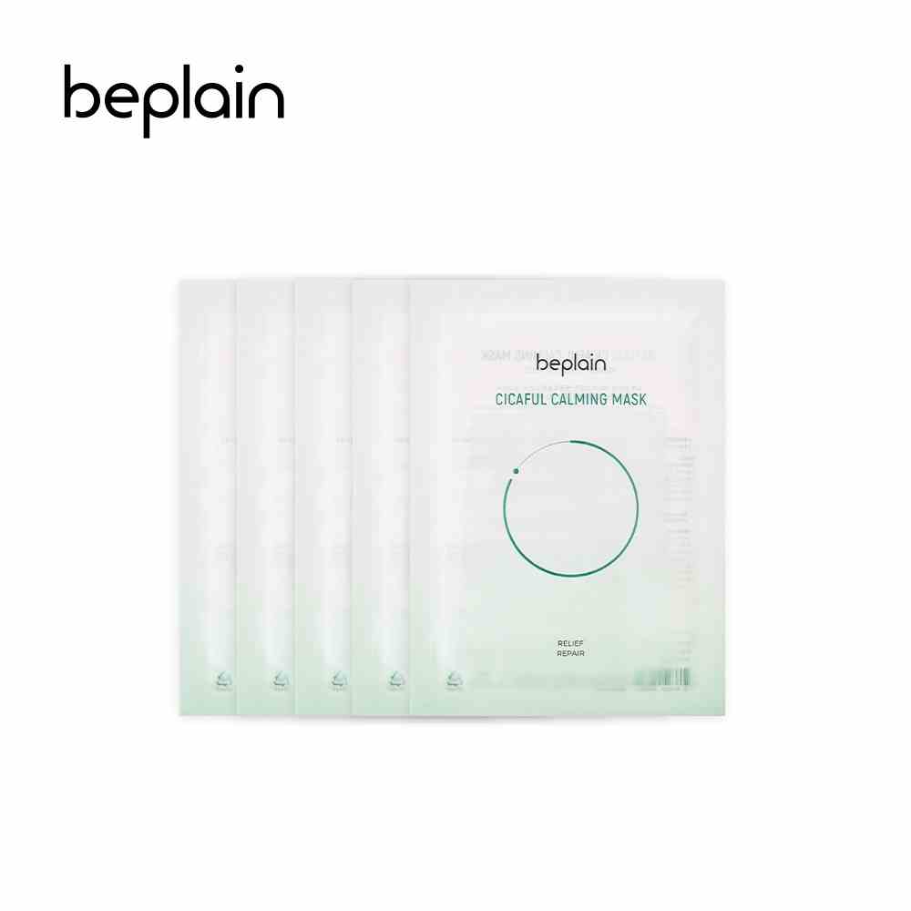 Bộ 5 mặt nạ beplain chiết xuất Rau Má Cicaful Calming Mask giúp phục hồi, làm dịu da