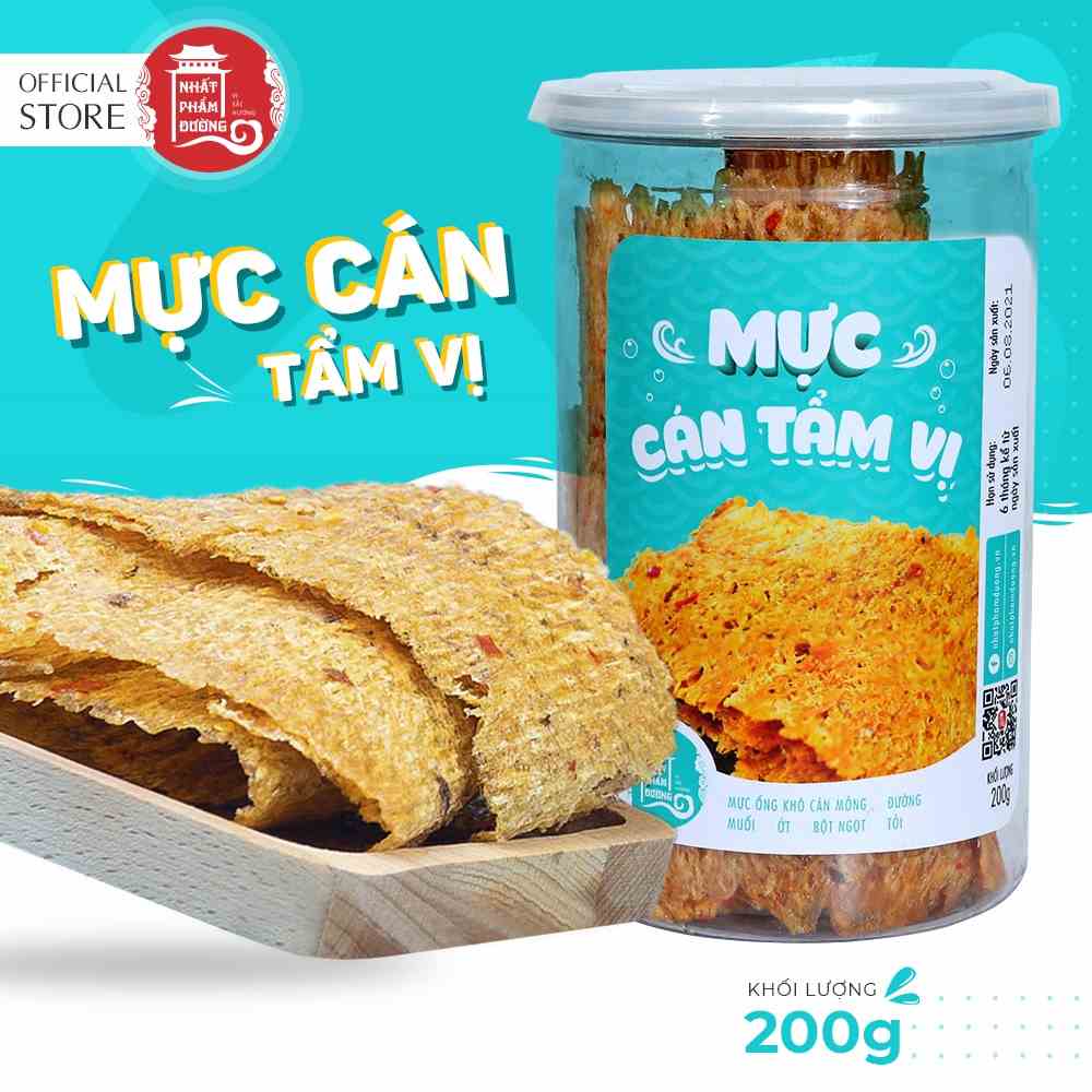 Mực cán tẩm vị Nhất Phẩm Đường 200g mực bento tẩm gia vị cay mặn ngọt