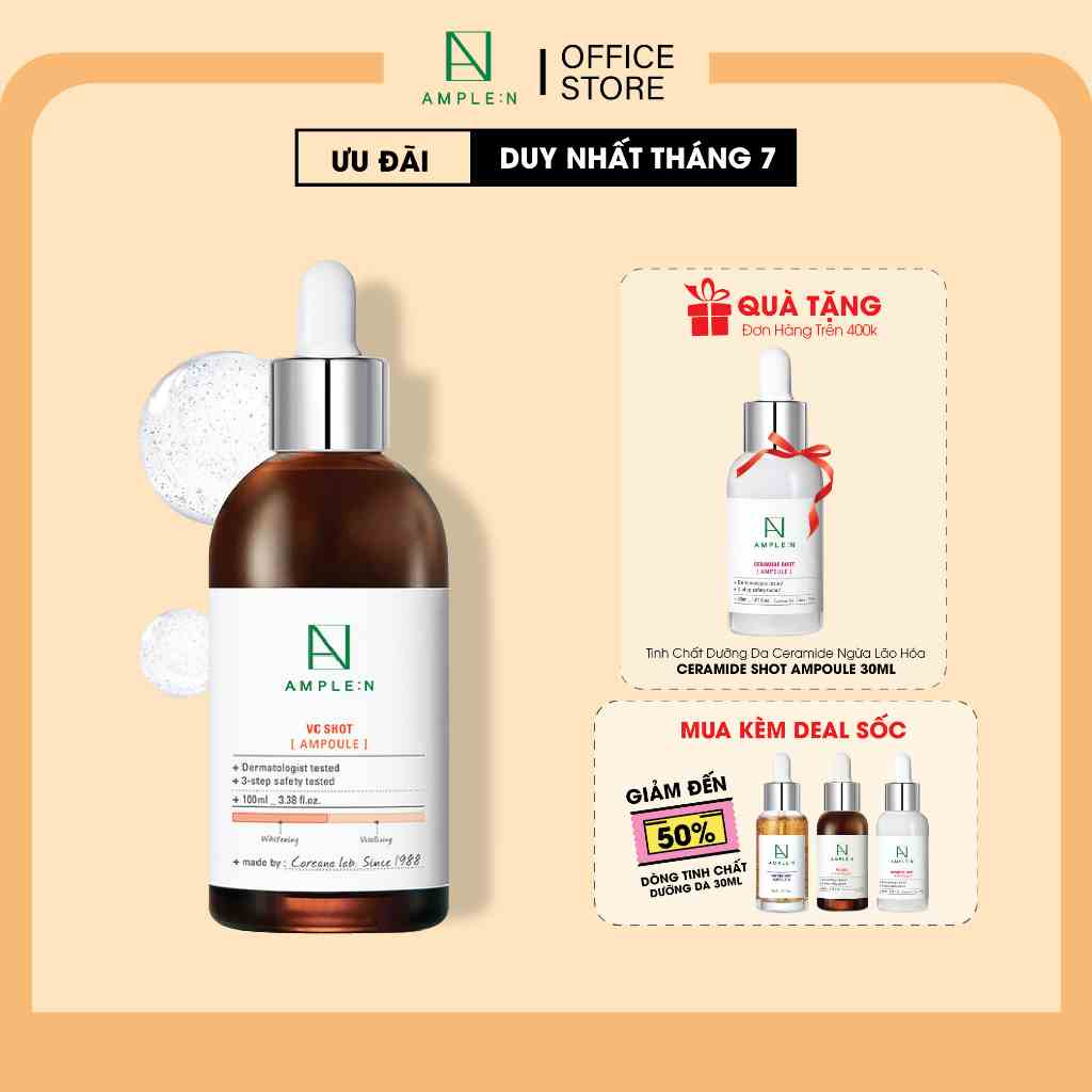 [Mã BMLTB200 giảm đến 100K đơn 499K] Tinh Chất Vitamin C Dưỡng Trắng Da AMPLE:N VC Shot Ampoule