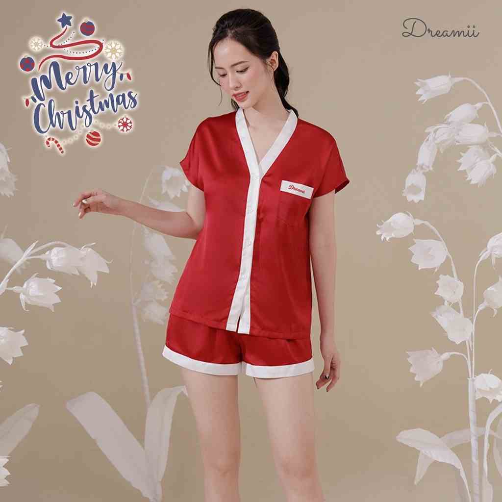 [Mã BMLTA35 giảm đến 35K đơn 99K] [DREAMII] Bộ ngủ cộc tay Santa