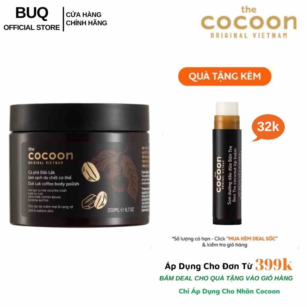 Tẩy Da Chết Cơ Thể Cà Phê Đắk Lắk Cocoon Cho Làn Da Mềm Mại Và Rạng Rỡ 200ml