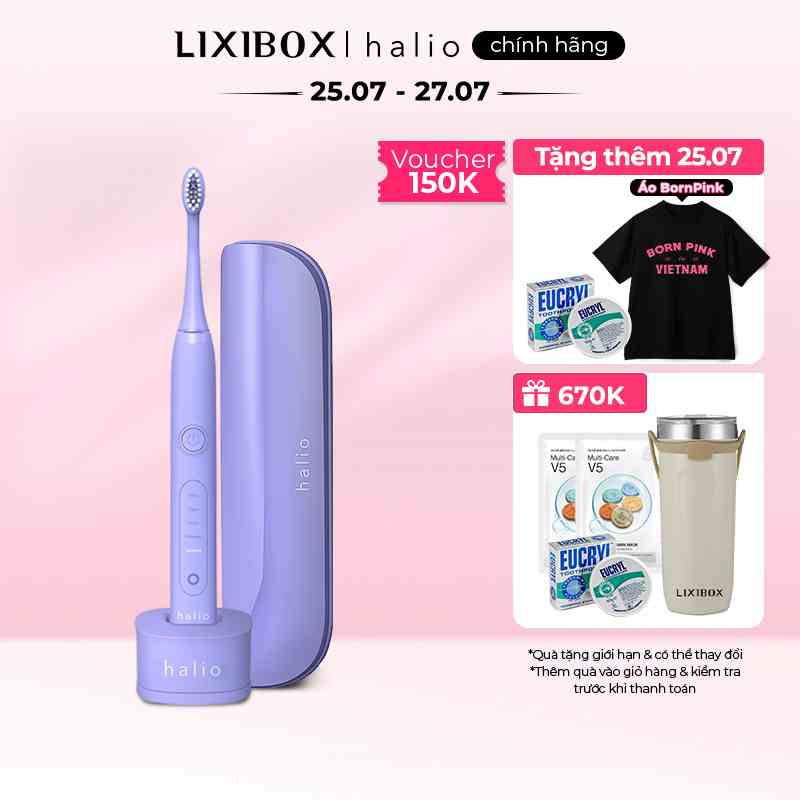 Bàn Chải Điện Halio Sonic Whitening Electric Toothbrush PRO Periwinkle