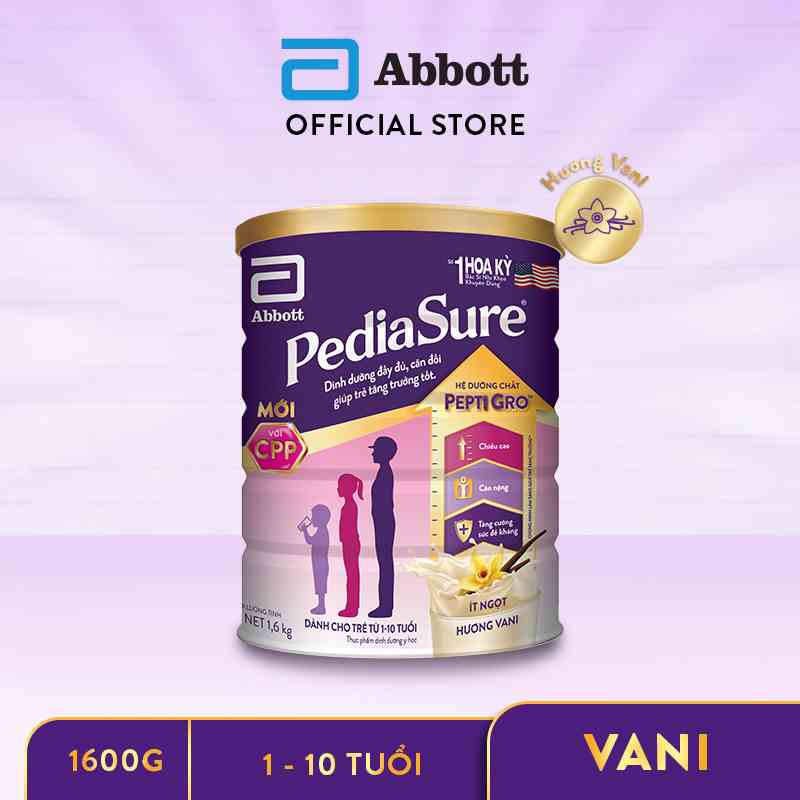 Sữa bột Pediasure 1.6kg hương vani