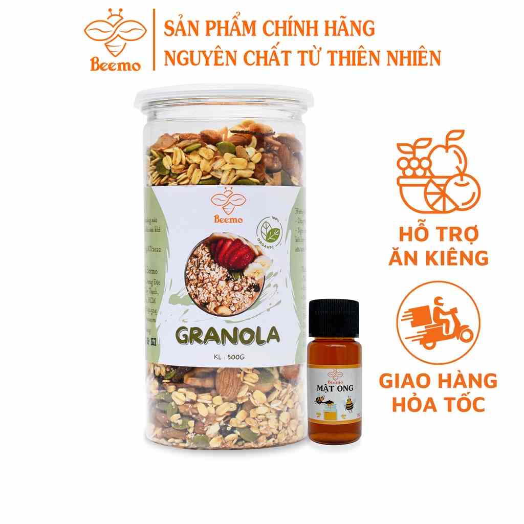 [Mã BMLTB35 giảm đến 35K đơn 99K] Granola yến mạch mix 7 loại hạt dinh dưỡng, ngũ cốc ăn kiêng giảm cân Beemo