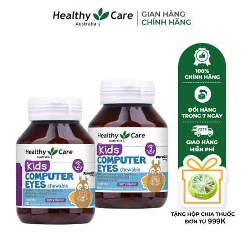 Combo 2 hộp Viên uống Healthy Care Kids Computer Eyes - Bổ sung dưỡng chất giúp bổ mắt, sáng  mắt cho bé 60 viên