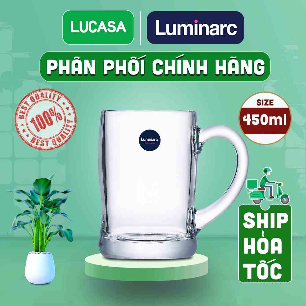 [Mã BMLTA35 giảm đến 35K đơn 99K] Bộ 6 Ly Bia Thủy Tinh Luminarc Benidorm 450ml - L2616 | Phân Phối Chính Hãng