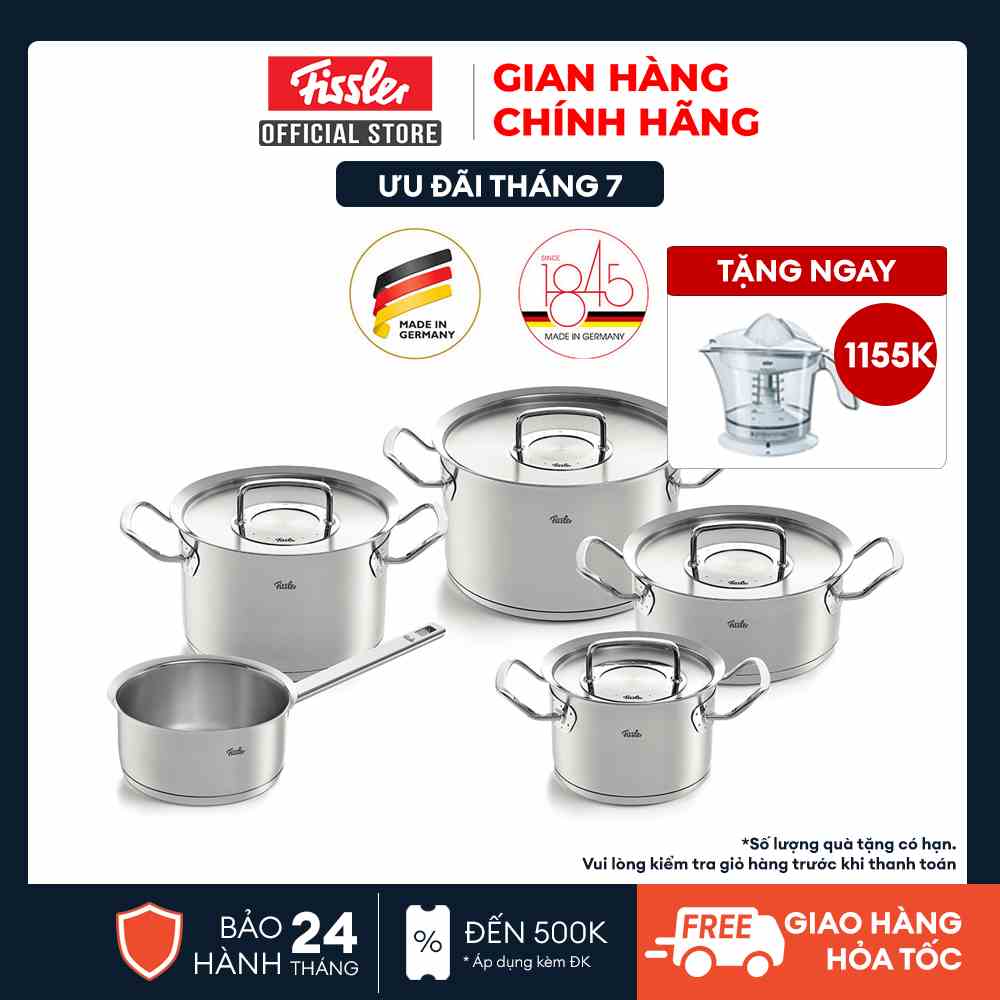 Bộ nồi Fissler OPC2 Original-Profi Collection cao cấp nắp inox, hàng chính hãng 100% sản xuất tại Đức.